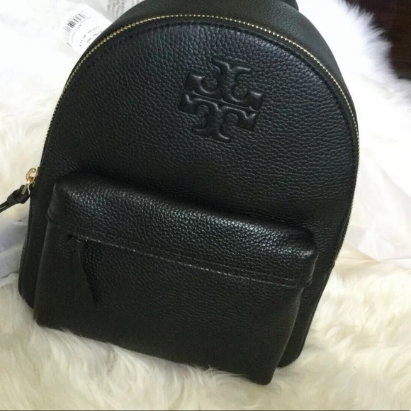 Tory Burch Handbags - NWT! Tory Burch THEA Mini Pebble Leather Backpack Black Small Size -$395